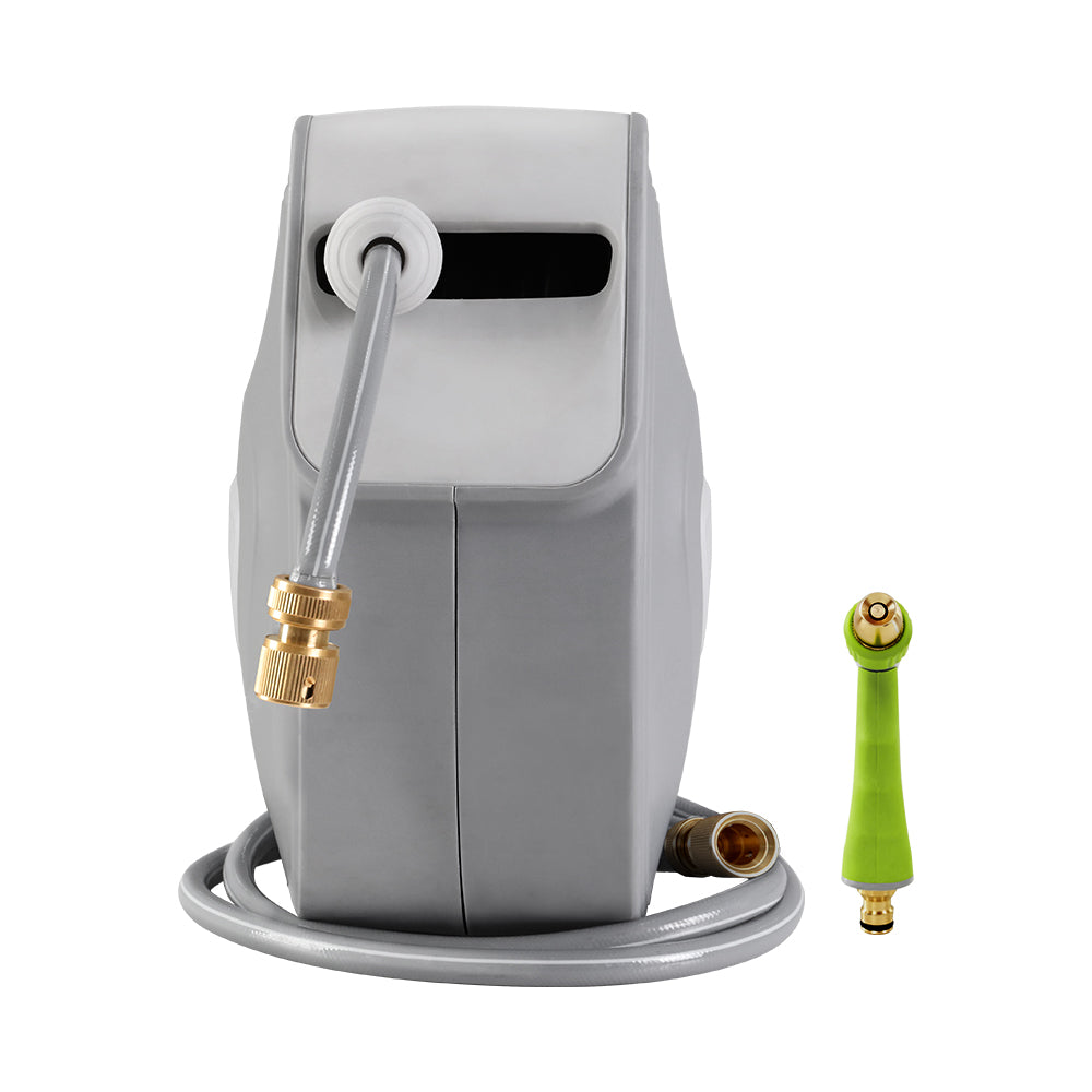 Water Hose Reel 20M Retractable Auto Rewind Garden Brass Spray Gun 3