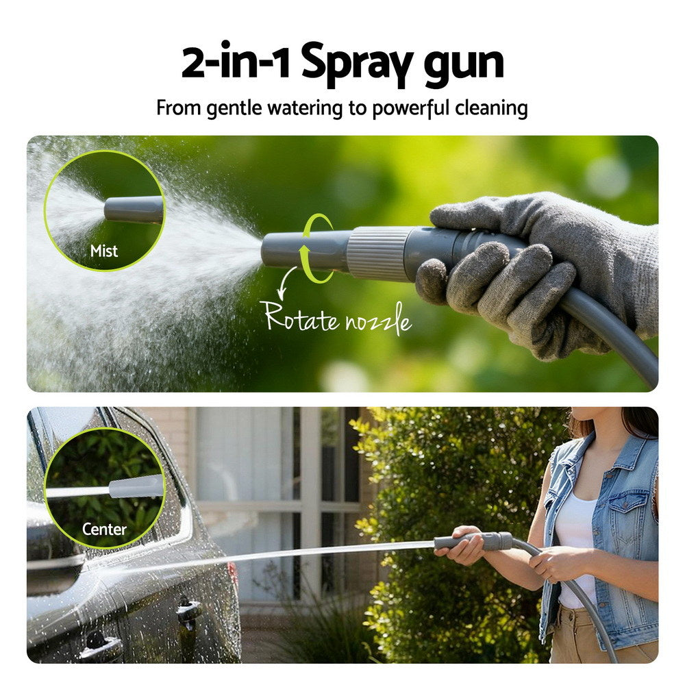 Green Fingers 20m Retractable Garden Hose Reel Heavy Duty 1/2" Hose Auto Rewind 6