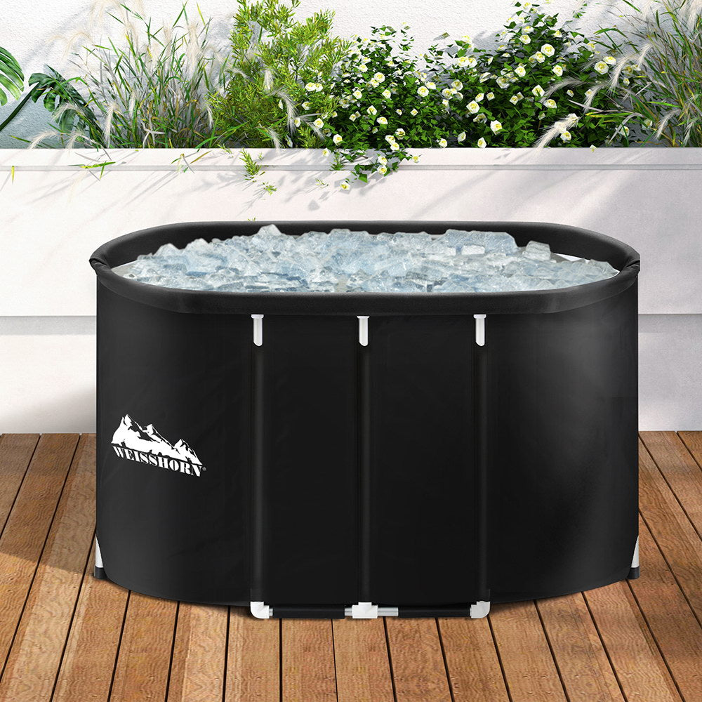 Weisshorn Portable Ice Bath Tub 120x70X70CM Inflatable Cold Water Folding Bathtub Spa Massage 7