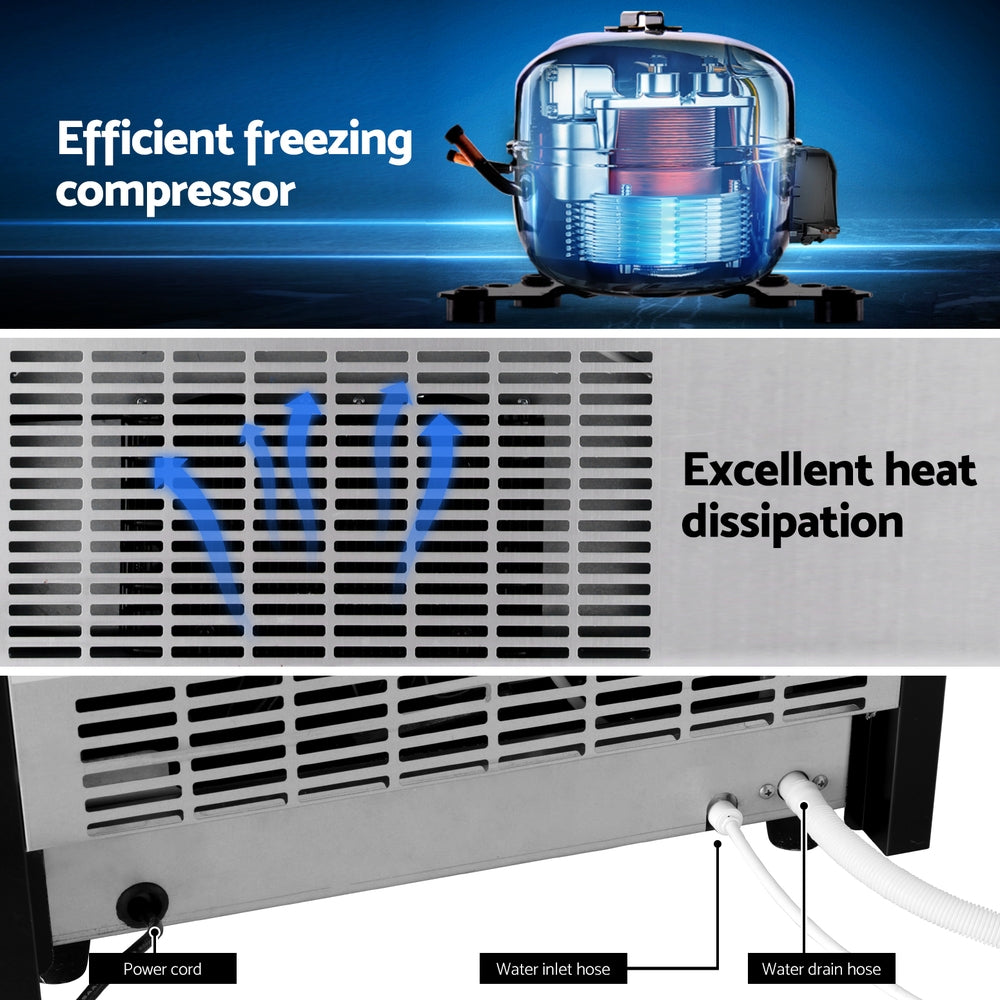 Devanti 60kg Ice Maker Commercial Machine 6