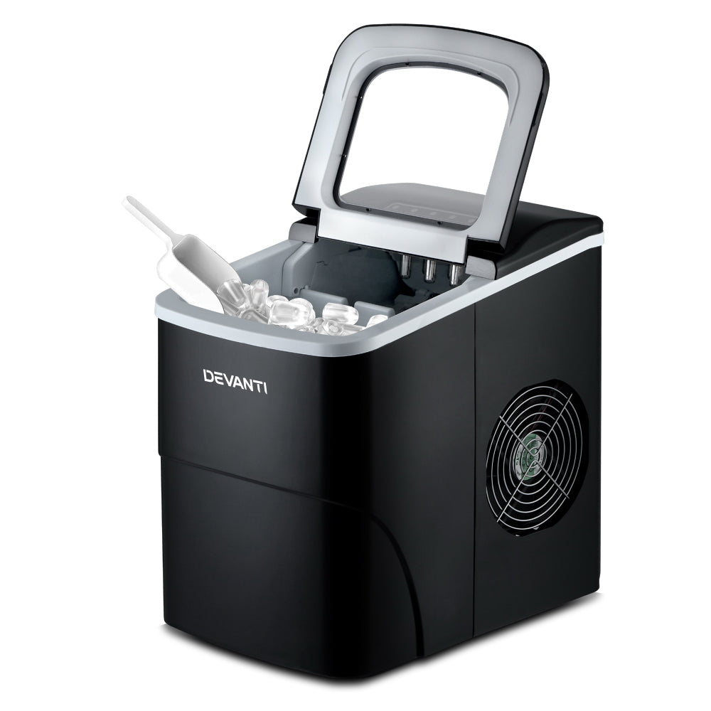 DEVANTi Portable Ice Cube Maker Machine 2L Home Bar Benchtop Easy Quick Black 3