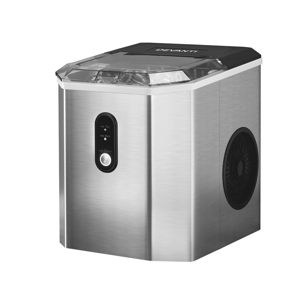Devanti Portable Ice Maker Machine Ice Cube 12kg Bar Countertop Stainless Steel 7