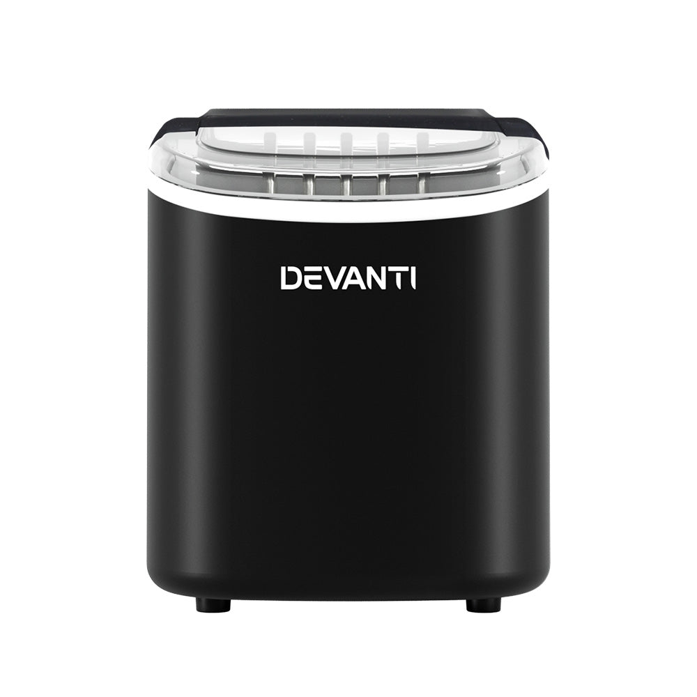 Devanti Portable Ice Maker Machine Ice Cube Tray 12kg Bar Countertop Black 3