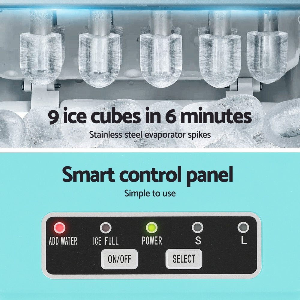 Devanti 12kg Ice Maker Machine w/Self Cleaning Green 6