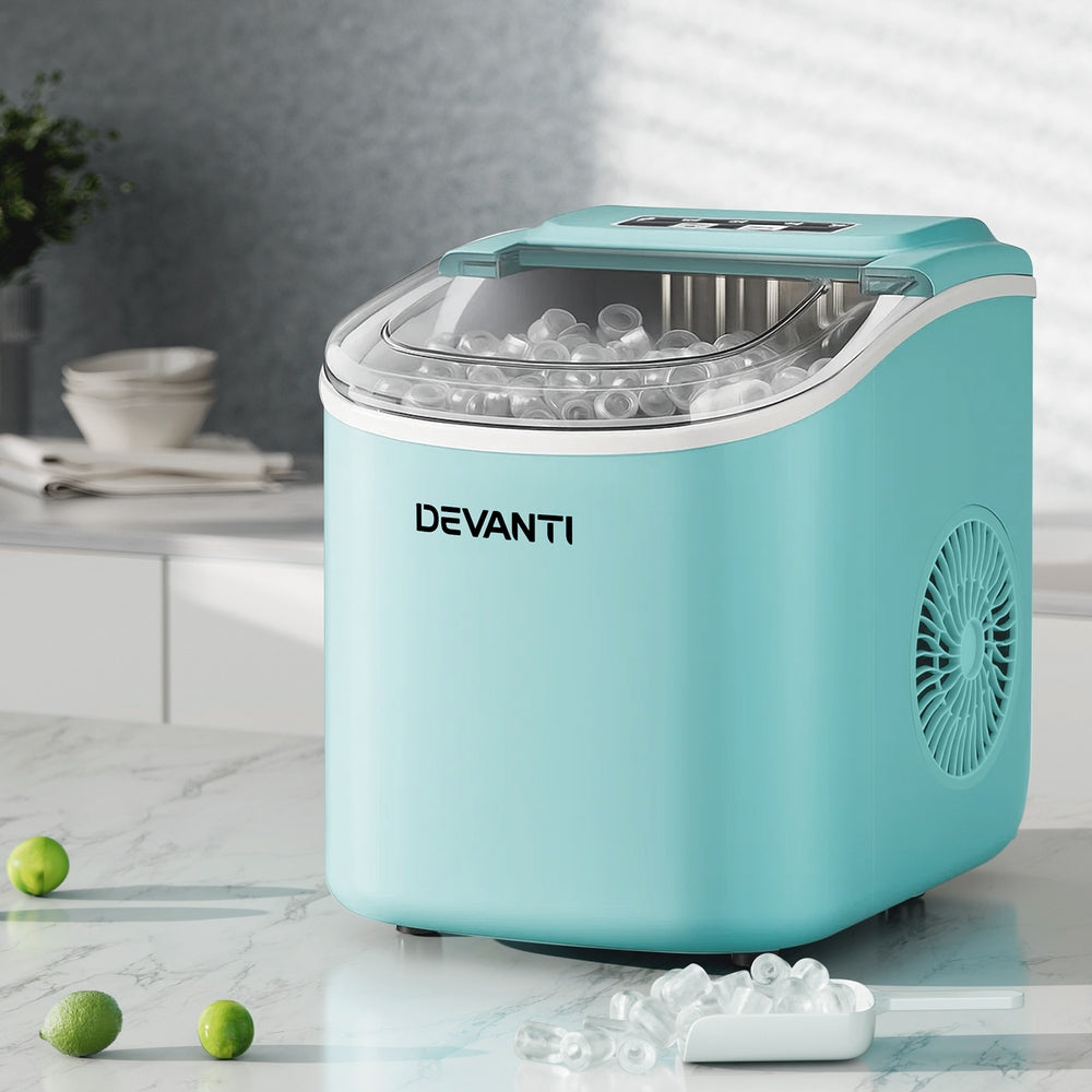 Devanti 12kg Ice Maker Machine w/Self Cleaning Green 7
