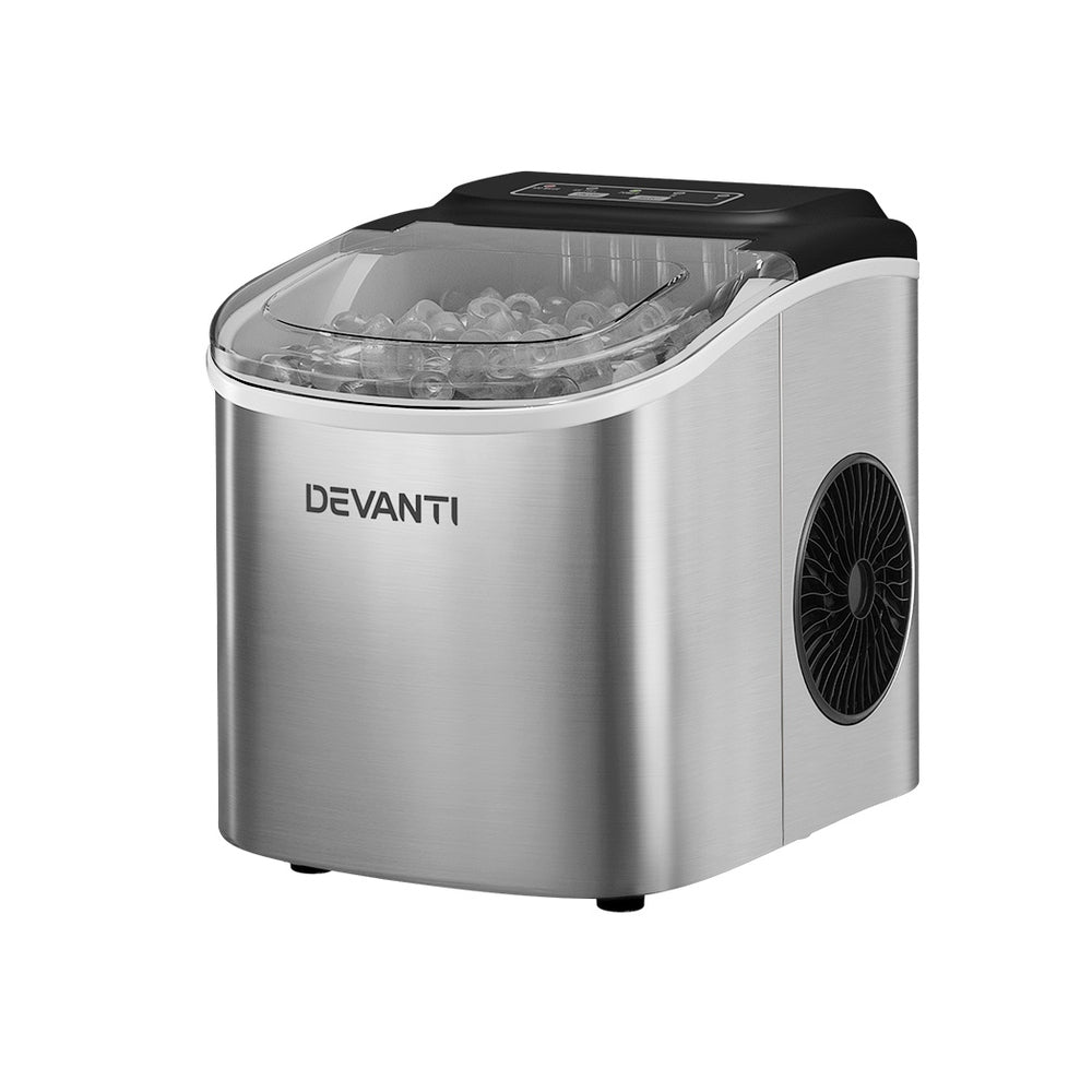 Devanti 12kg Ice Maker Machine w/Self Cleaning Silver 7