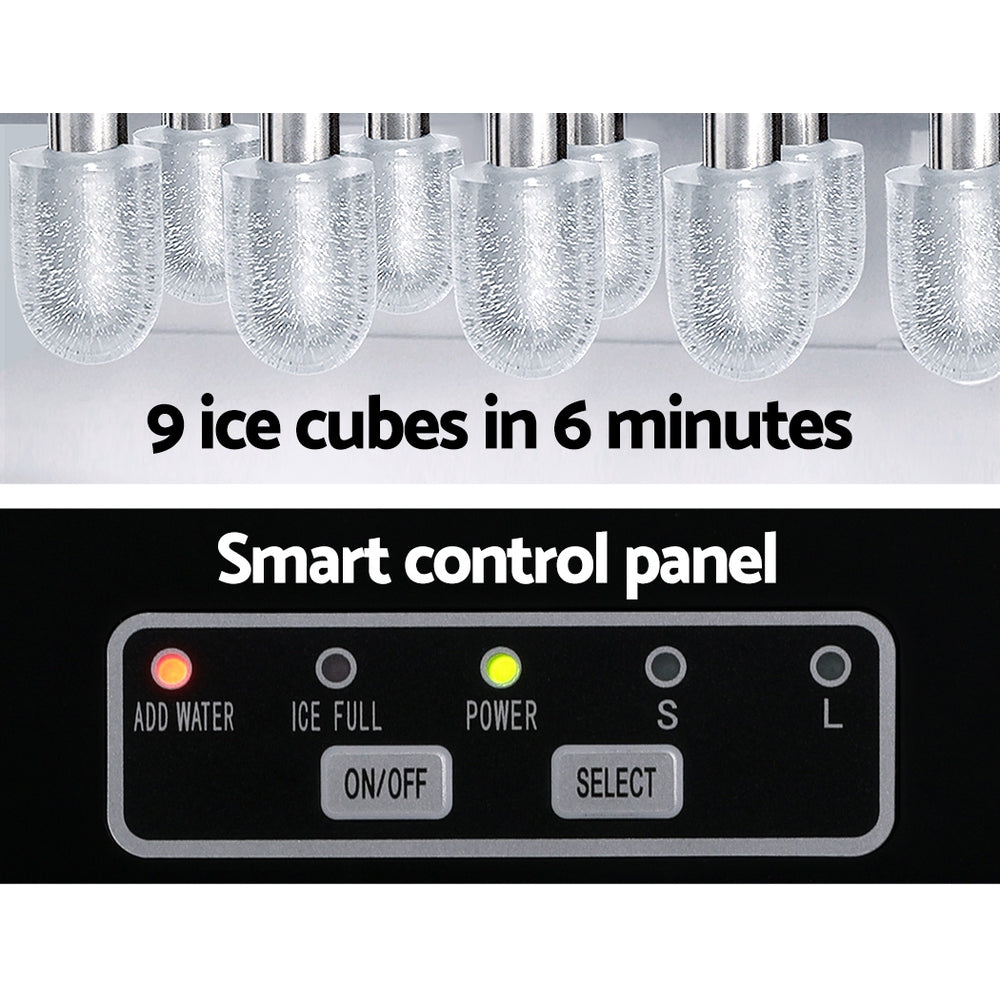 Devanti 12kg Ice Maker Machine w/Self Cleaning Silver 5