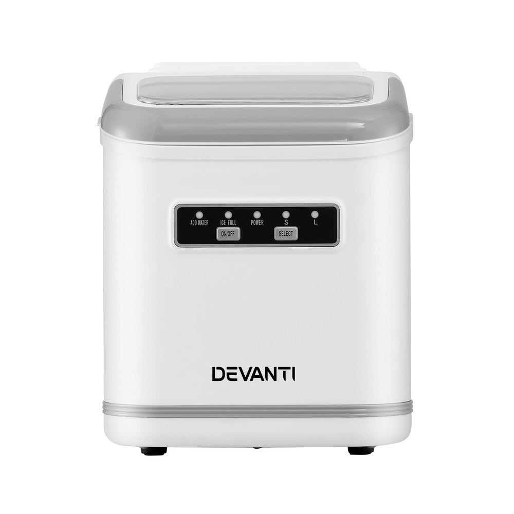 Devanti Ice Maker Machine Portable 12kg Countertop w/Self Cleaning 1.3L White 3