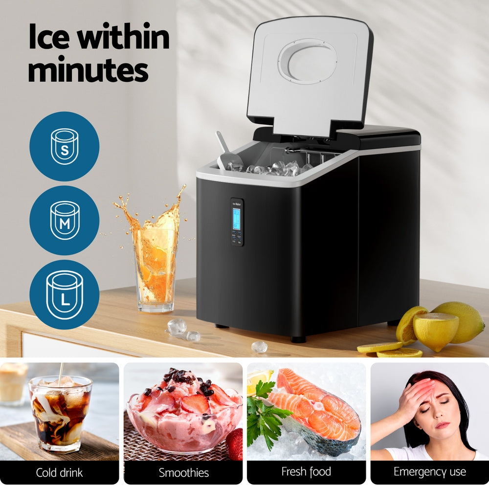 Devanti 15kg Ice Maker Machine Black 4