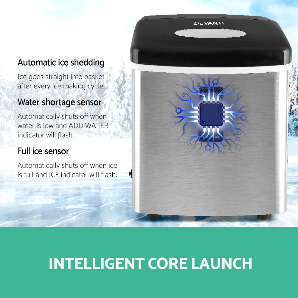 Devanti 15kg Ice Maker Machine Silver 3