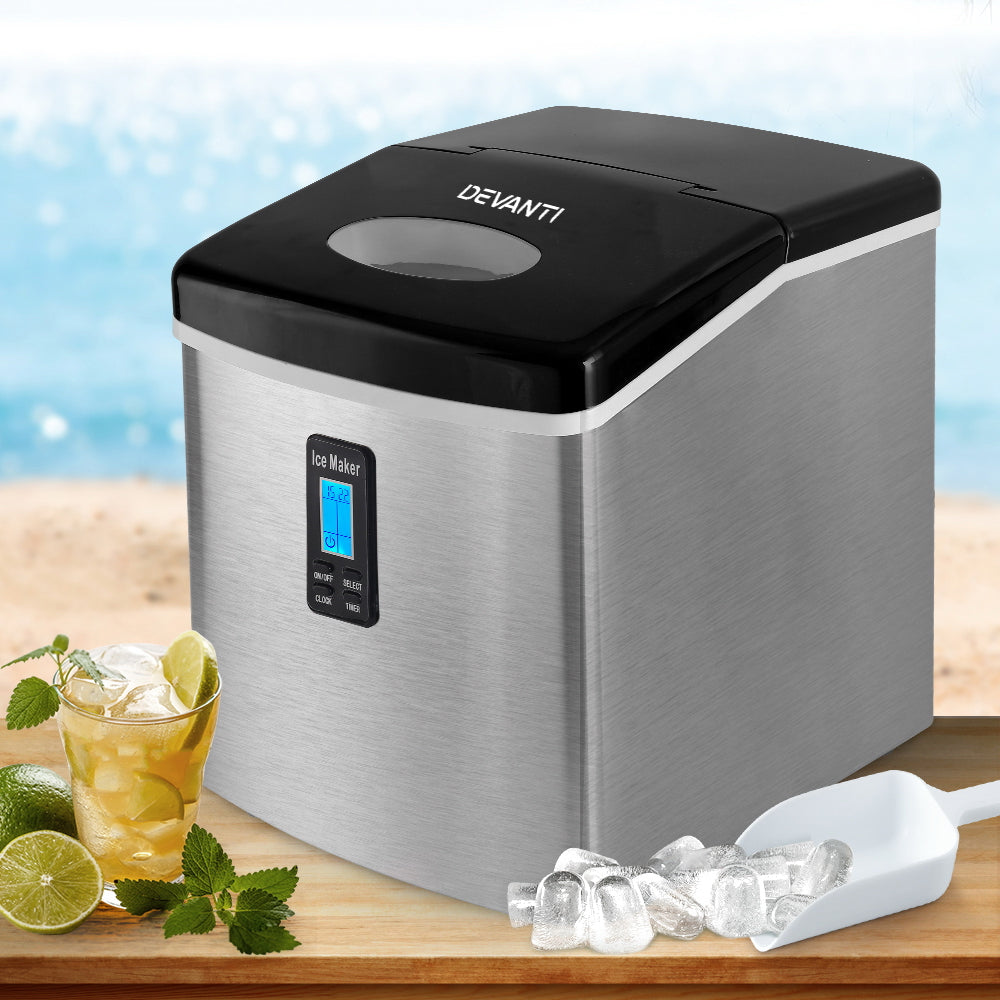 Devanti 15kg Ice Maker Machine Silver 7