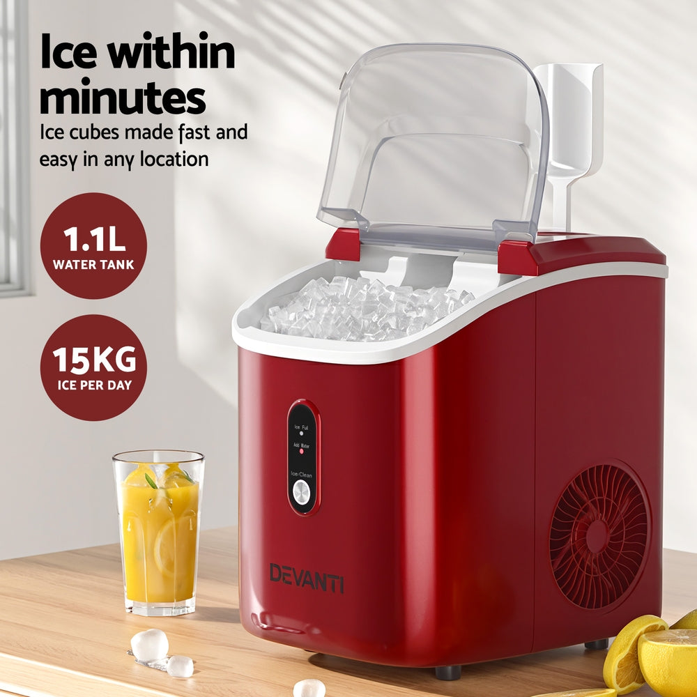 Devanti Ice Maker Machine 15kg Nugget Chewable Ice Cube 4
