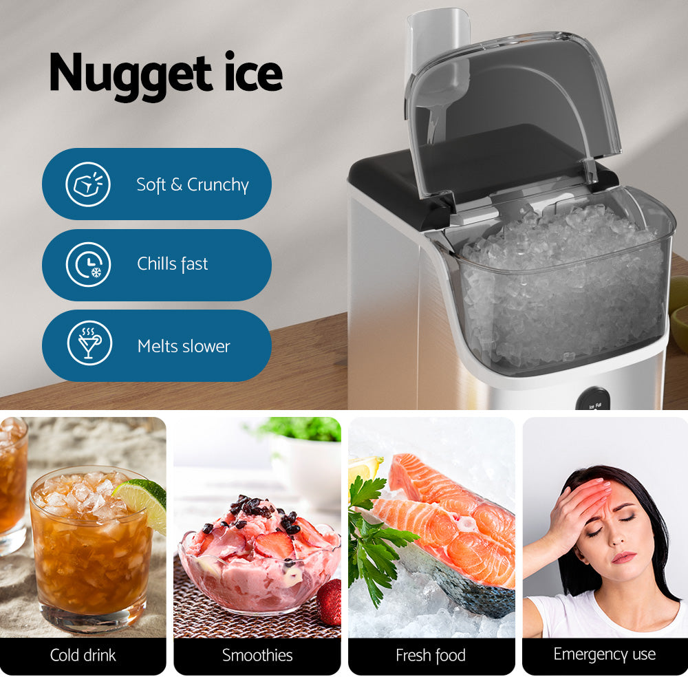 Devanti Ice Maker Machine 15kg Nugget Ice Cube 5