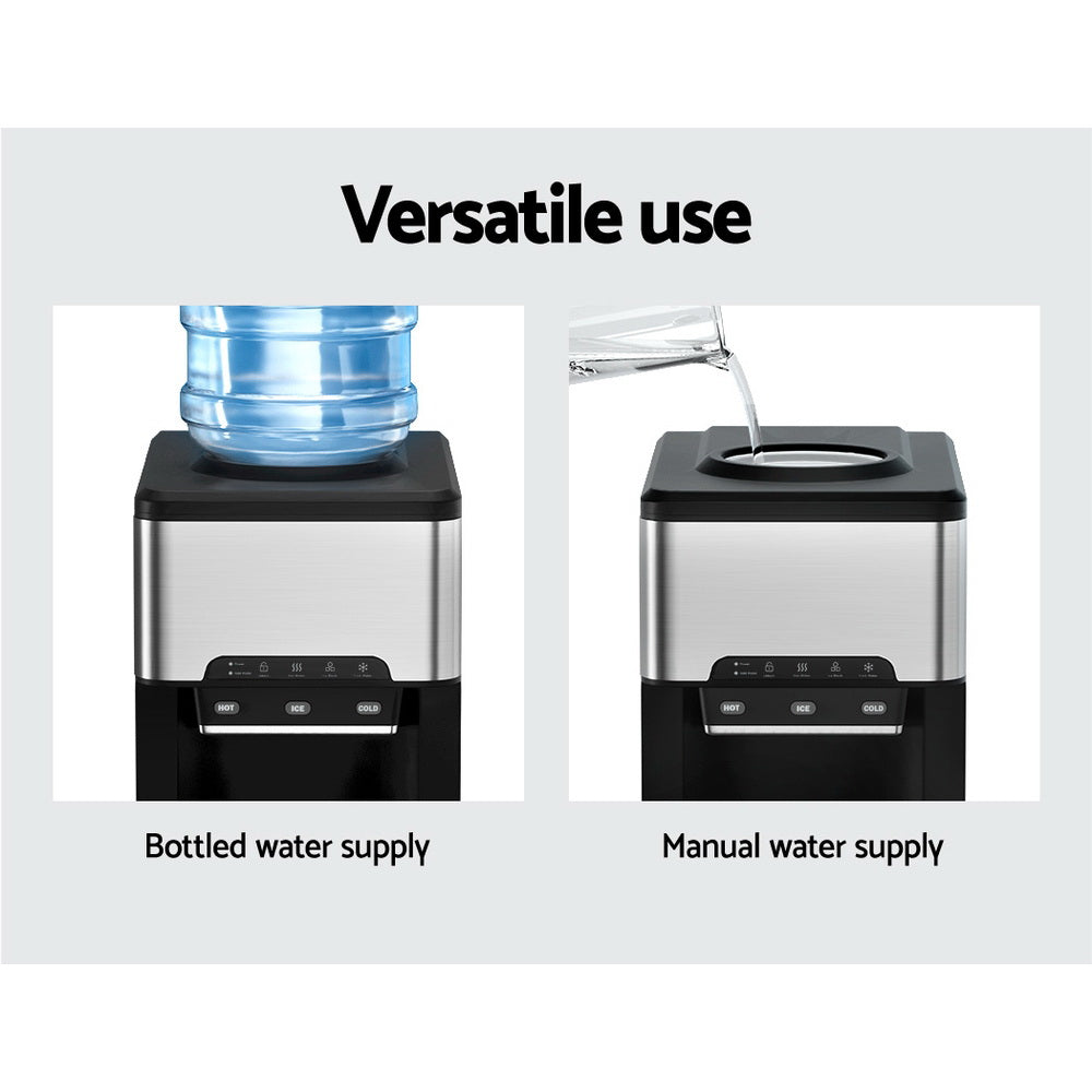Devanti 20kg 3 in 1 Ice Maker Machine Cold and Hot Water Dispenser 3L Silver 5