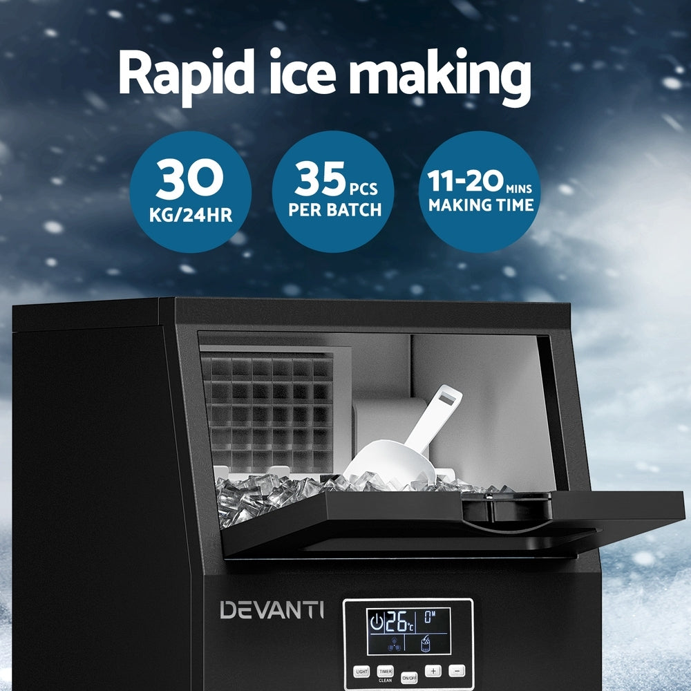 Devanti Commercial Ice Maker Cube Machine 30kg 4