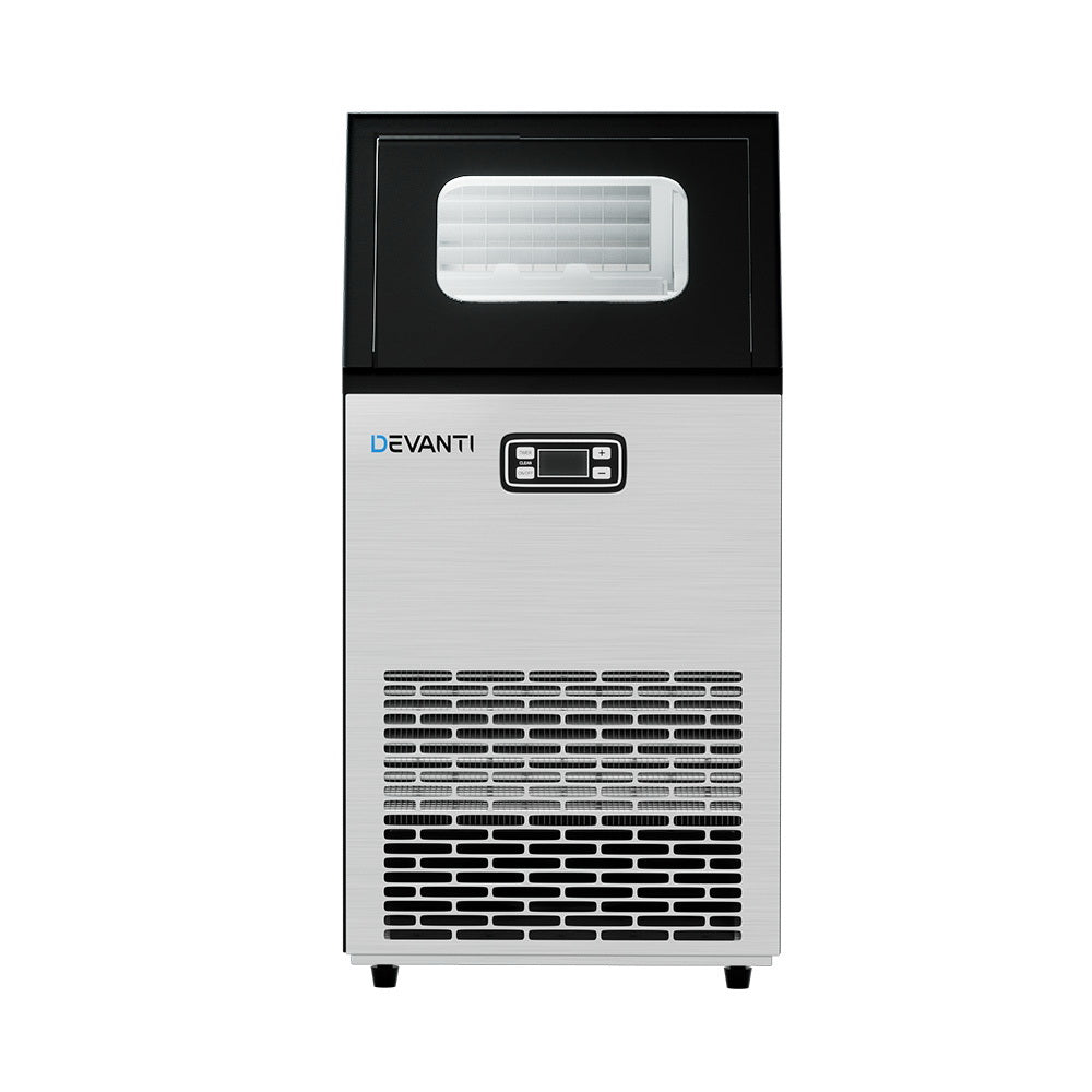 Devanti Commercial Ice Maker Machine 45kg Ice Cube Tray Bar Stainless Steel 3