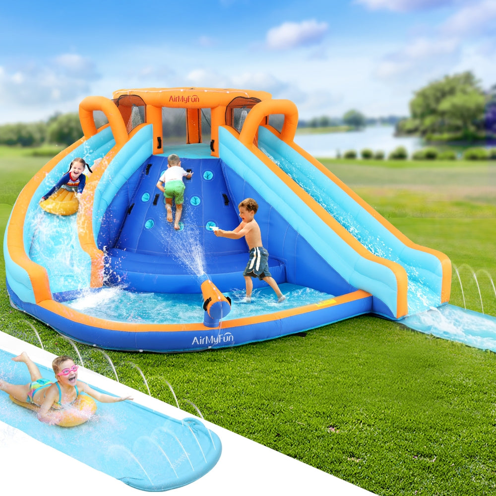 AirMyFun Kids Inflatable Pool Water Double Slide Park Jumping Castle 465X390CM 7