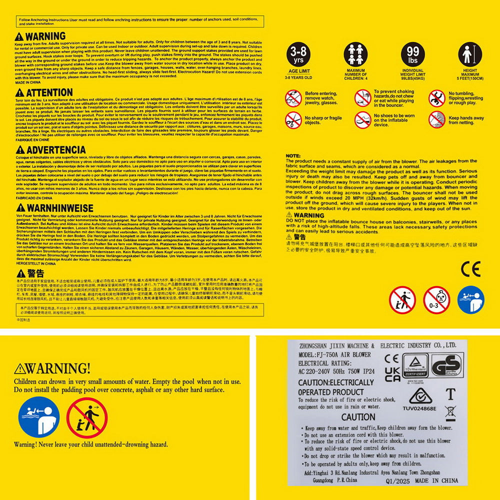 AirMyFun Kids Inflatable Pool Water Double Slide Park Jumping Castle 465X430CM 5