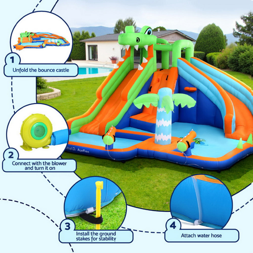 AirMyFun Kids Inflatable Pool Water Double Slide Park Jumping Castle 465X430CM 6