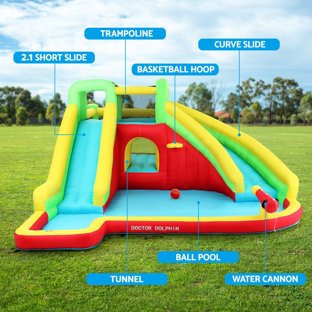 Doctor Dolphin Kids Inflatable Pool Water Slide Park Jumping Castle 575X445CM 5