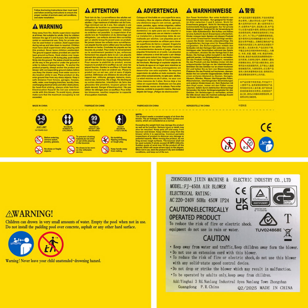 Kids Inflatable Water Slide Splash Pool Park Jumping Castle Bounce 615X322CM 5