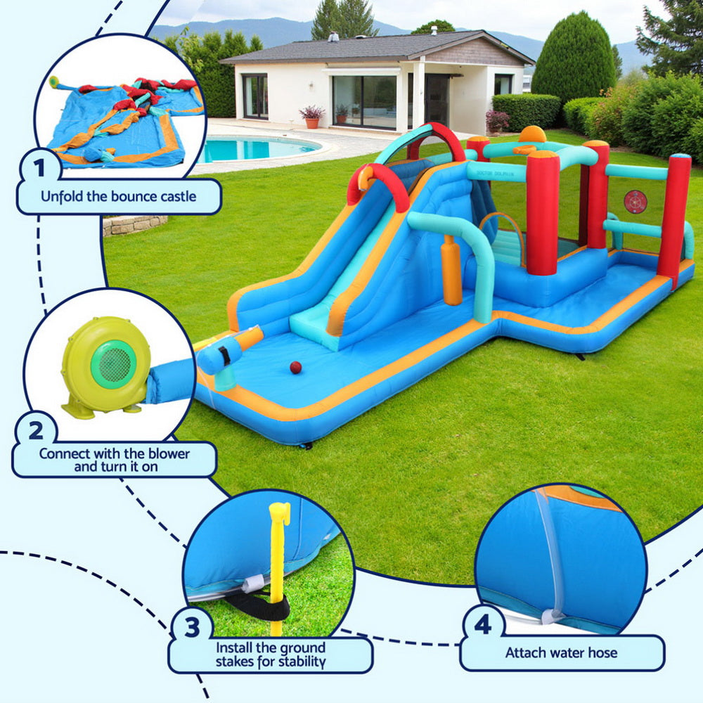 Kids Inflatable Water Slide Splash Pool Park Jumping Castle Bounce 615X322CM 6
