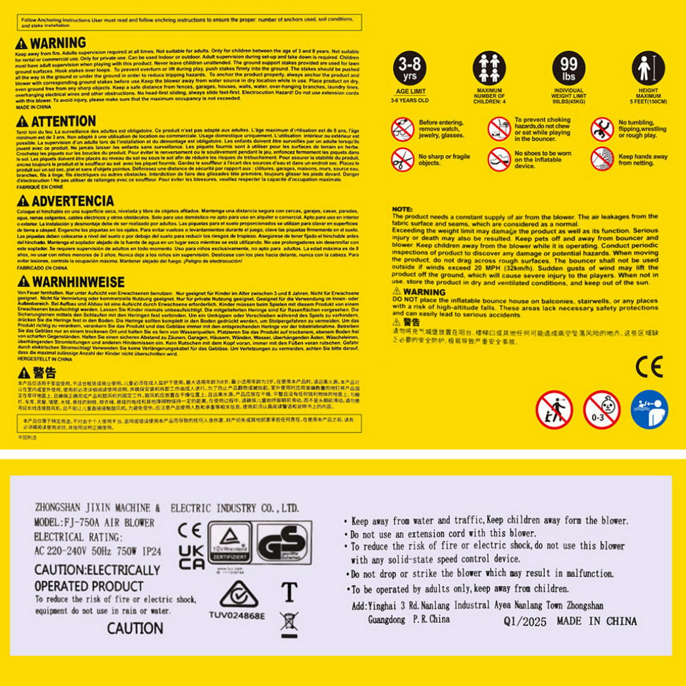 Kids Inflatable Pool Water Slide Cannon Splash Park Toss Game 408X386CM 5