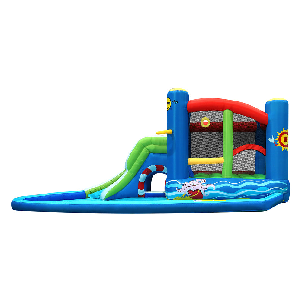 Happy Hop Inflatable Water Slide Jumping Trampoline Castle Bouncer Toy Splash 3