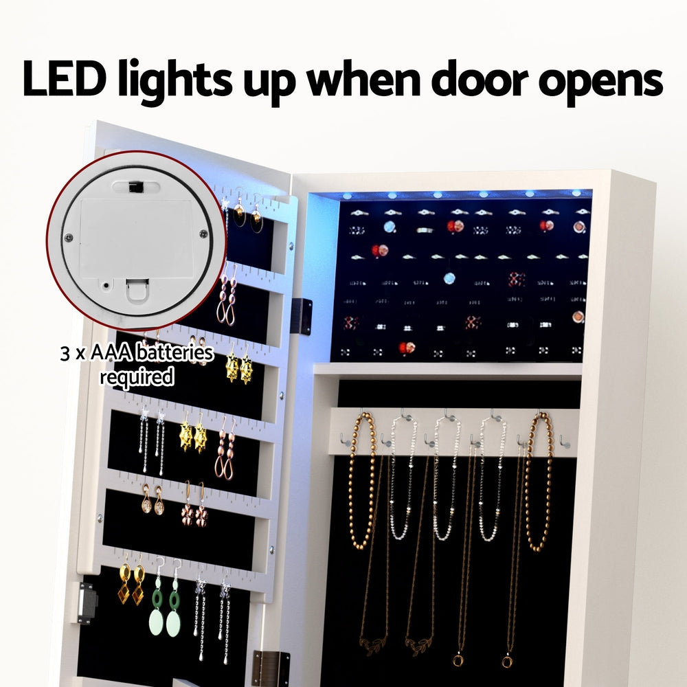 Artiss Jewellery Cabinet Mirror Free Standing 7