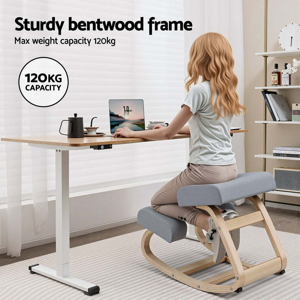 Artiss Kneeling Chair Ergonomic Posture Chair with Memory Foam Balance Stool for Home Office Gaming 120kg Weight Capacity Gray 6