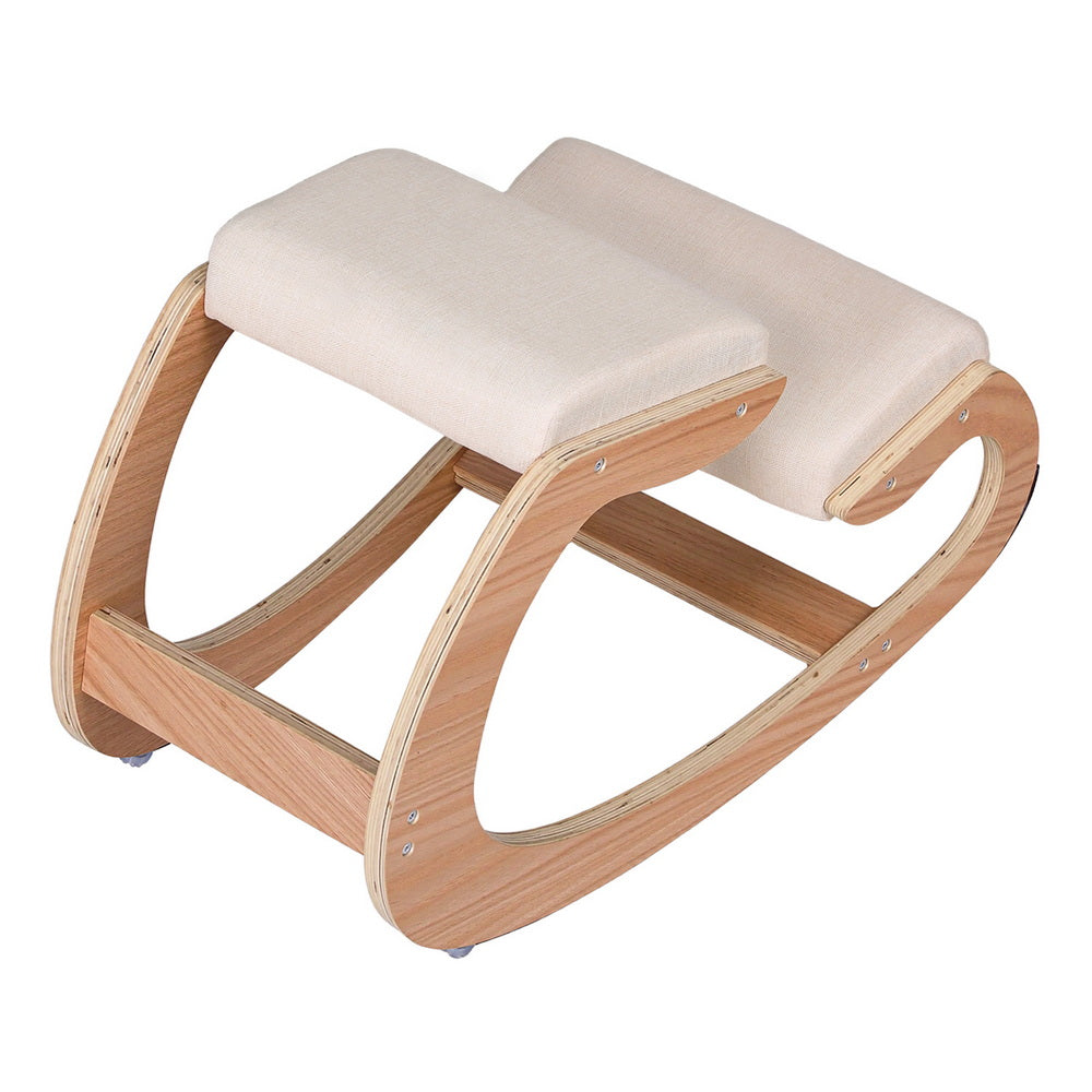 Artiss Kneeling Chair Ergonomic Posture Chair with Memory Foam Balance Stool for Home Office Gaming 120kg Weight Capacity Beige 3