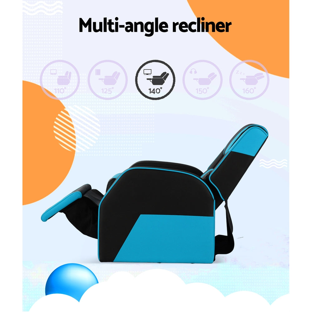 Keezi Kids Recliner Chair PU Leather Gaming Sofa Lounge Couch Children Armchair 4