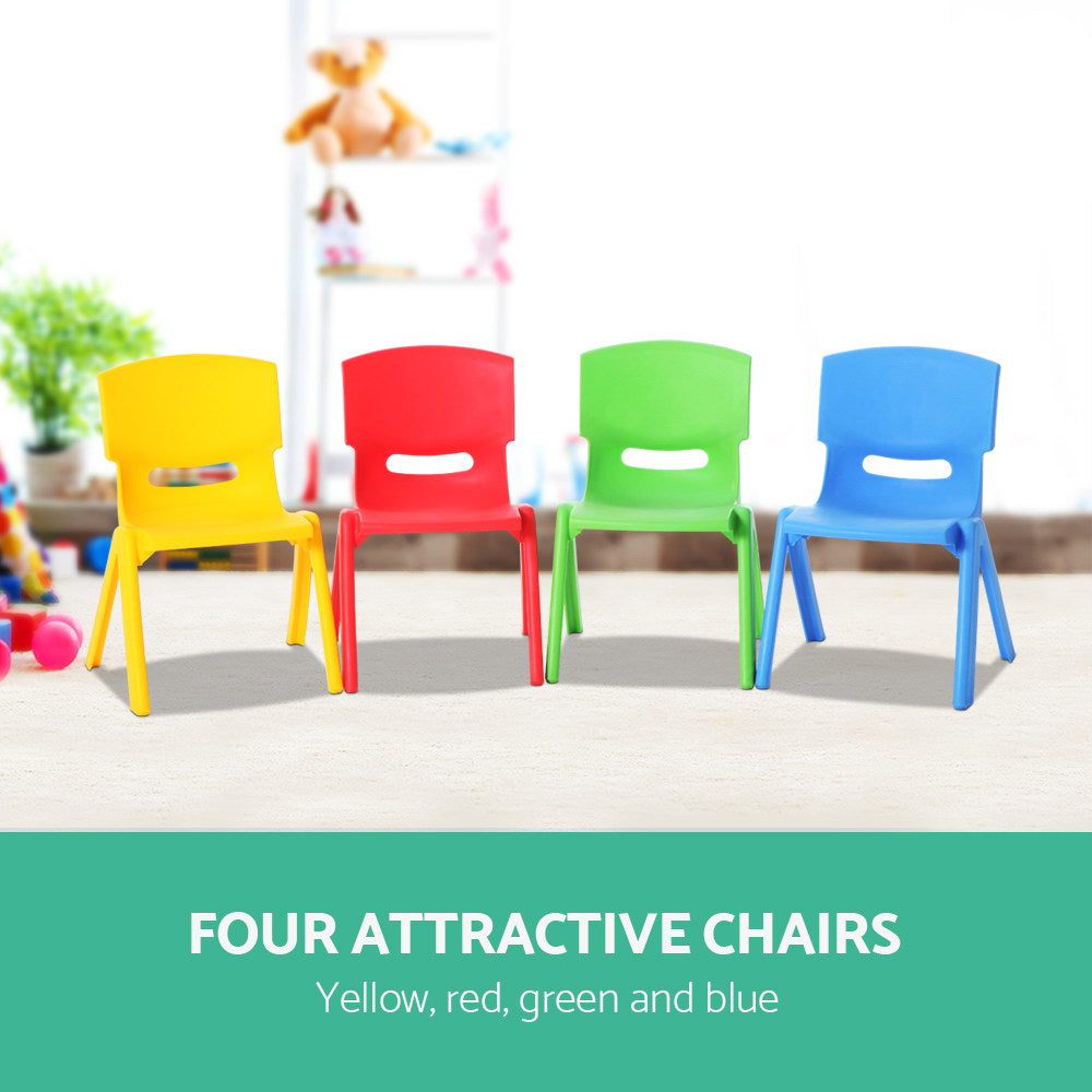Keezi Kids Chairs Set Plastic Set of 4 Activity Study Chair 50KG 4