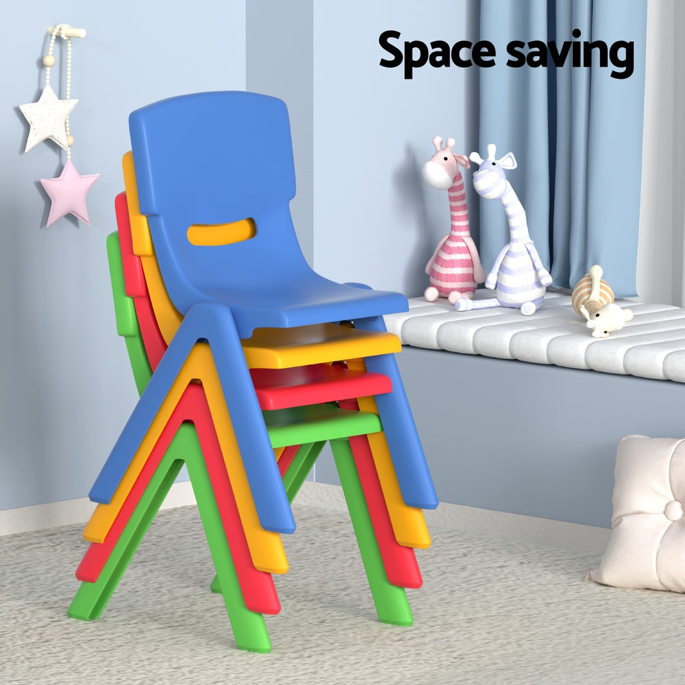 Keezi 5PCS Kids Table and Chairs Set Children Study Desk Furniture Plastic 4 Chairs 5