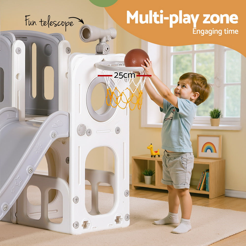 Keezi Kids Slide Swing Set Ball Hoop Rings Football Outdoor Toys 6