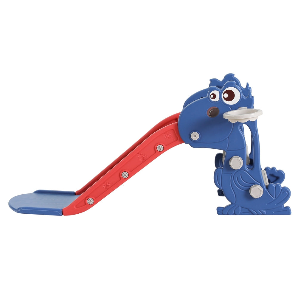 Keezi Kids Slide Set Basketball Hoop Outdoor Playground Toy Dragon 90cm Blue 3