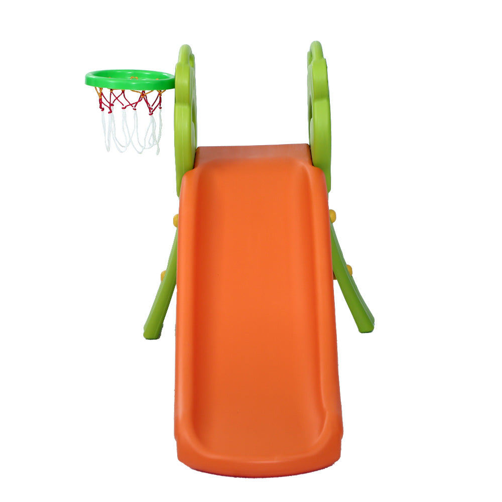 Keezi Kids Slide Set Basketball Hoop Indoor Outdoor Playground Toys 100cm Orange 3