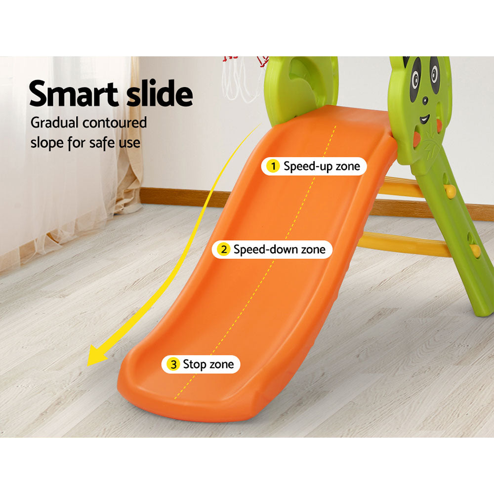 Keezi Kids Slide Set Basketball Hoop Indoor Outdoor Playground Toys 100cm Orange 6