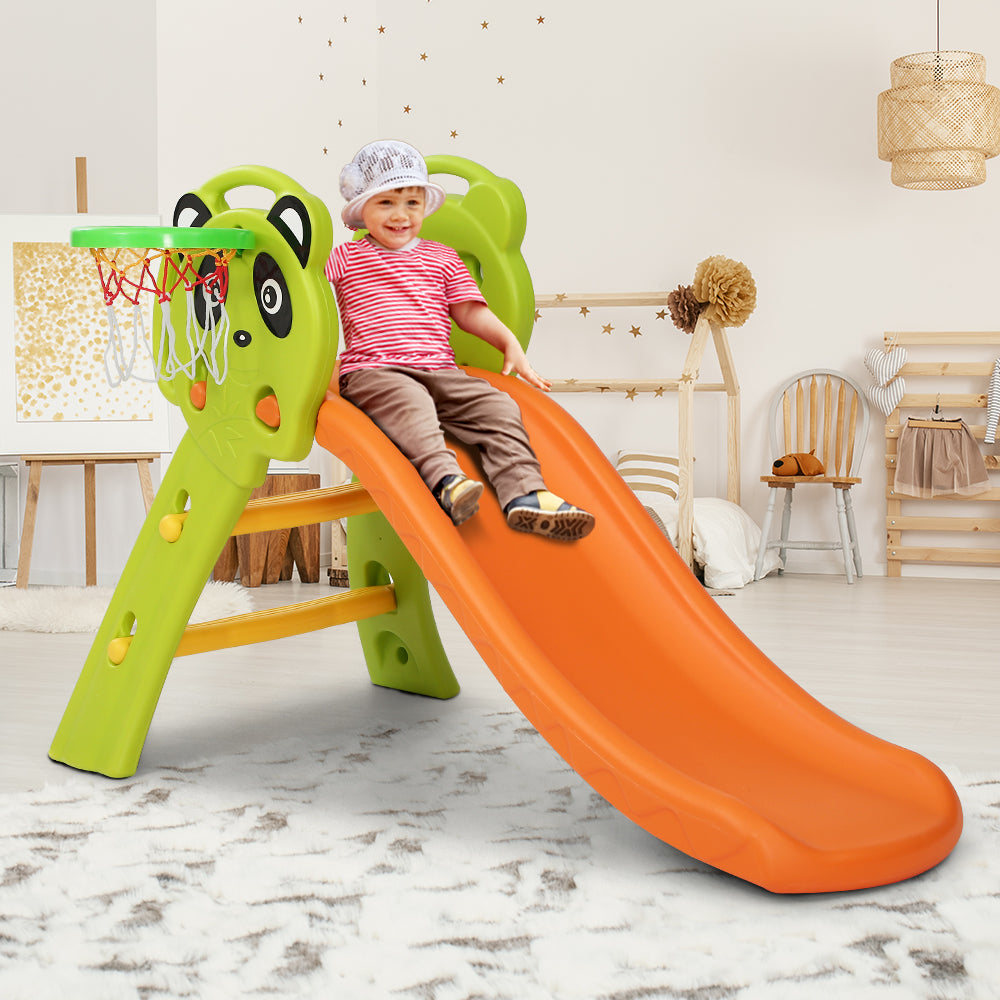 Keezi Kids Slide Set Basketball Hoop Indoor Outdoor Playground Toys 100cm Orange 8