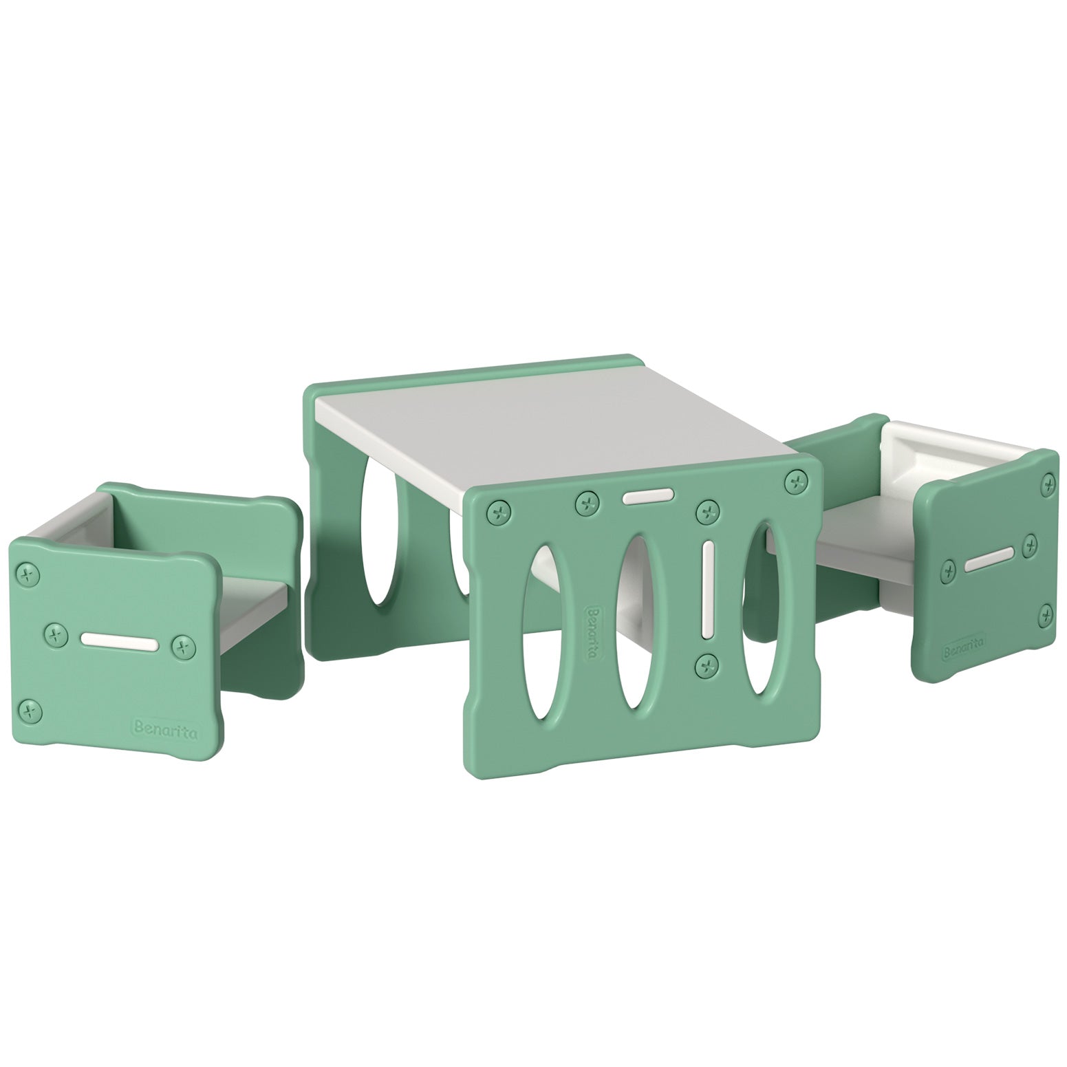 Keezi 3PCS Kids Table and Chairs Set HDPE 7