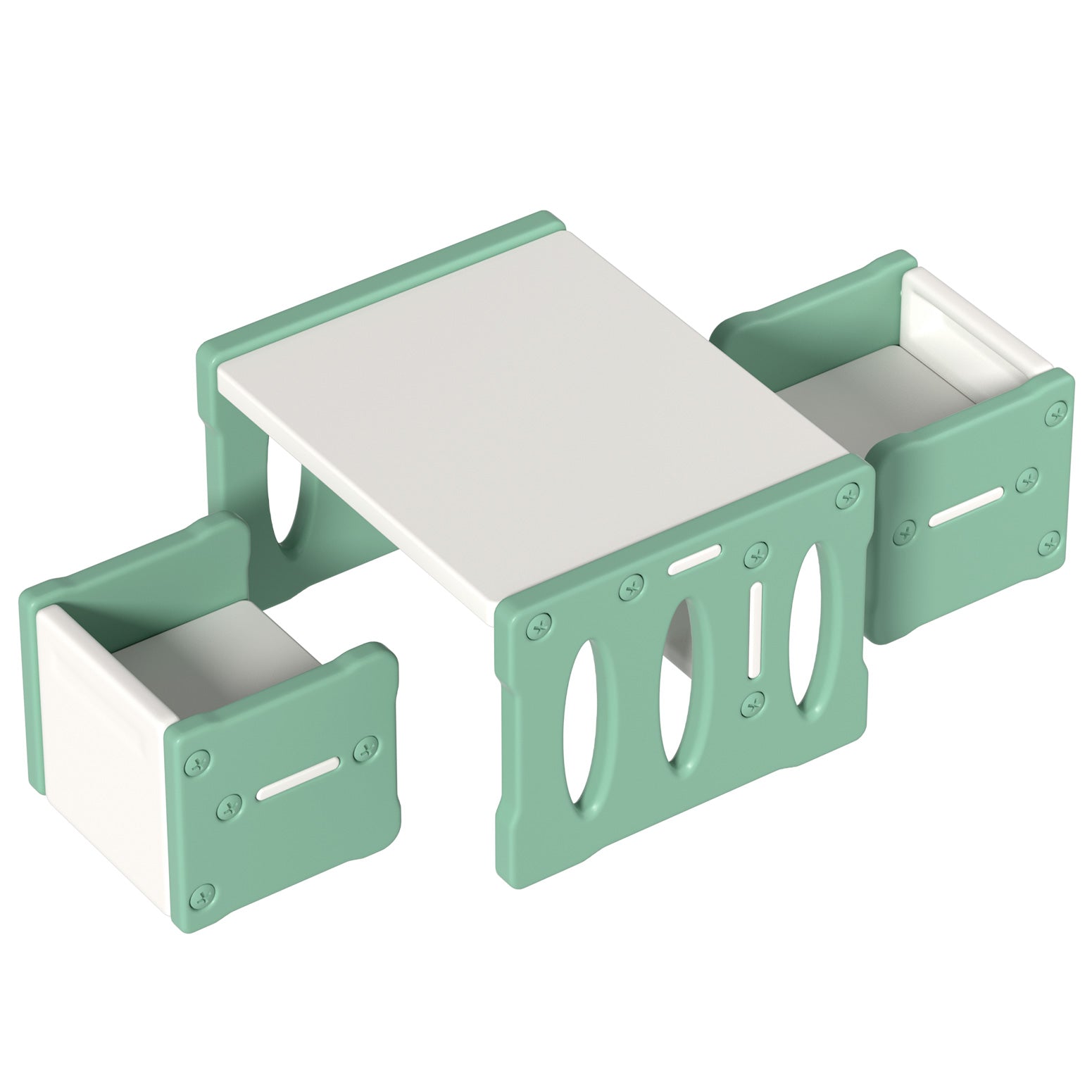 Keezi 3PCS Kids Table and Chairs Set HDPE 3