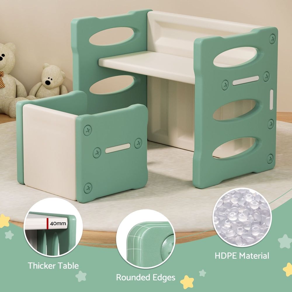 Keezi 3PCS Kids Table and Chairs Set HDPE 5