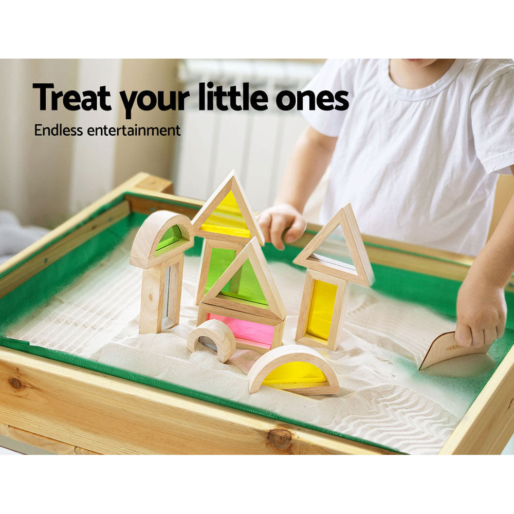 Keezi Kids Sandpit Wooden Sandbox Sand Pit Water Table Outdoor Toys 101cm 6