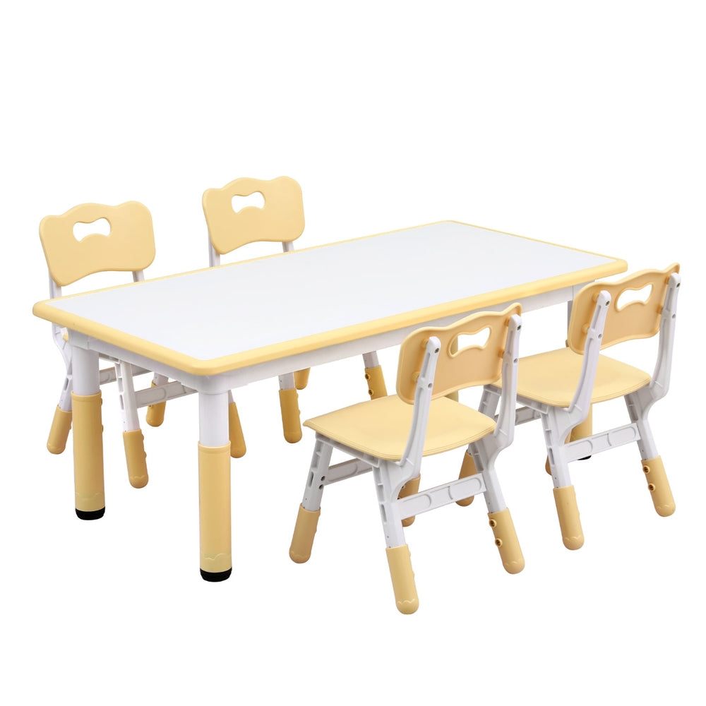 1 Keezi Kids Table and 4 Chairs Set Graffiti 3