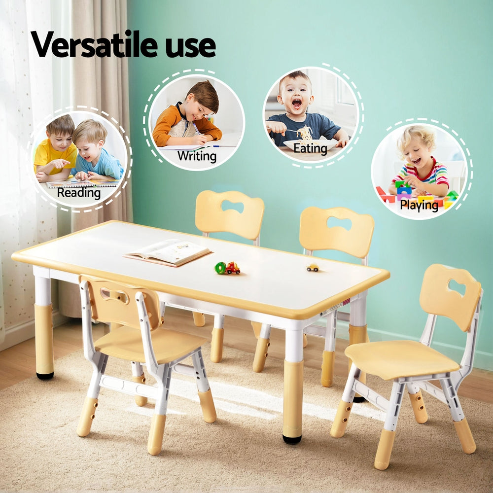 1 Keezi Kids Table and 4 Chairs Set Graffiti 4