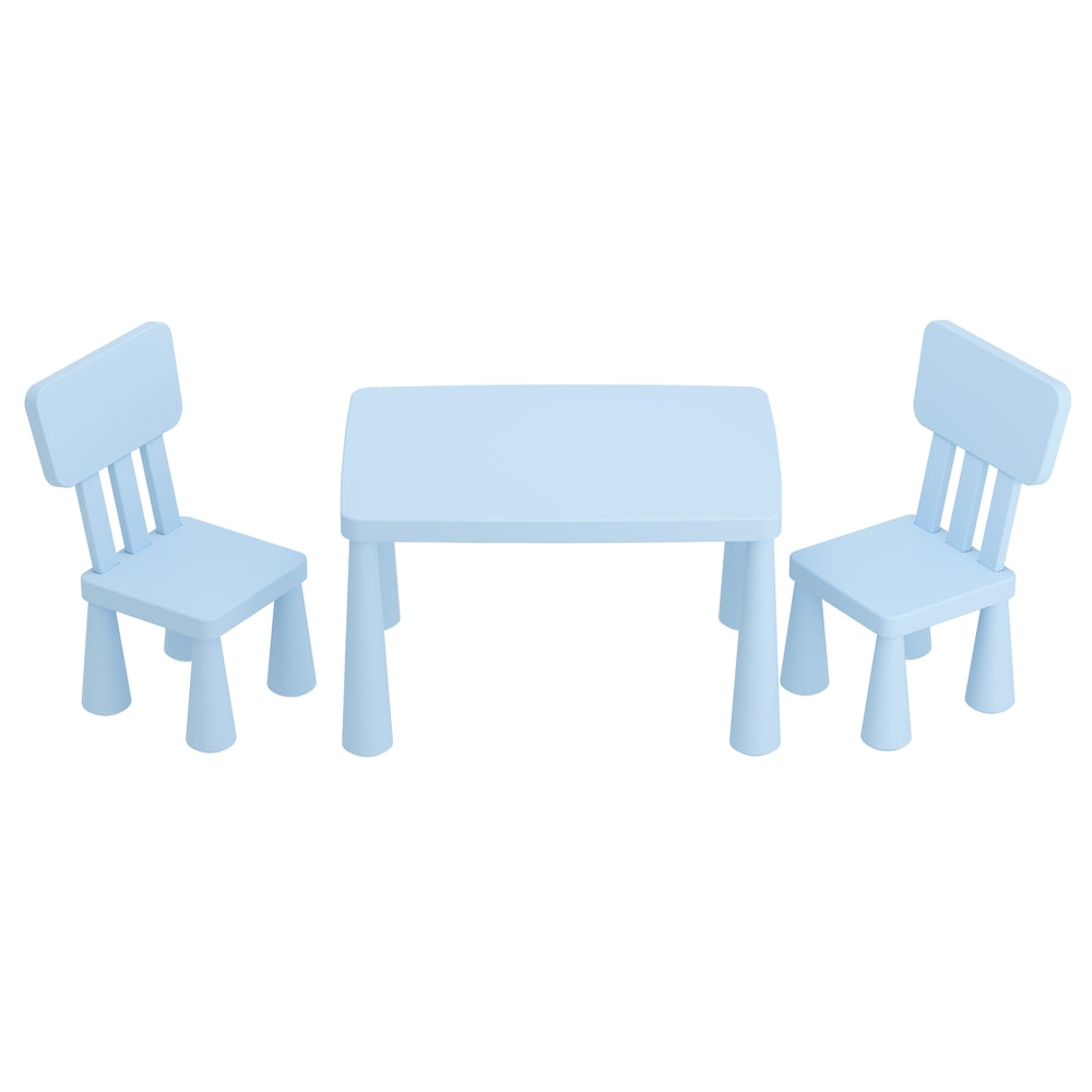 1 Keezi Kids Table and 2 Chairs Set Blue 3