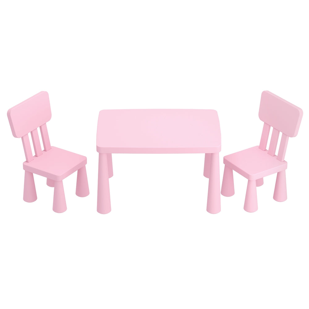 1 Keezi Kids Table and 2 Chairs Set Pink 3