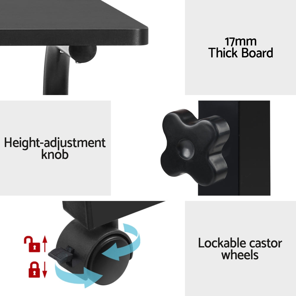 Artiss Laptop Desk Table Adjustable 60CM Black 6