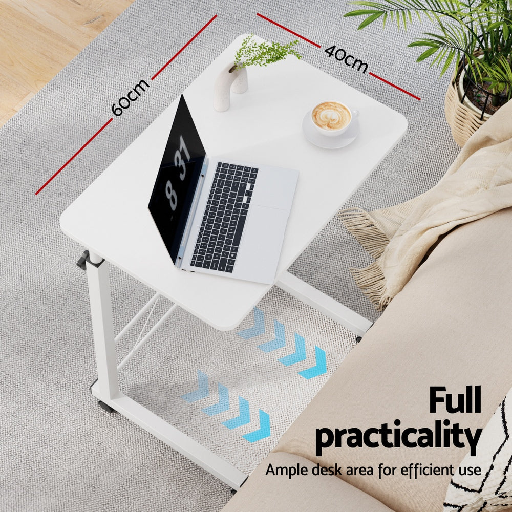 Artiss Laptop Desk Table Adjustable 60CM White 5