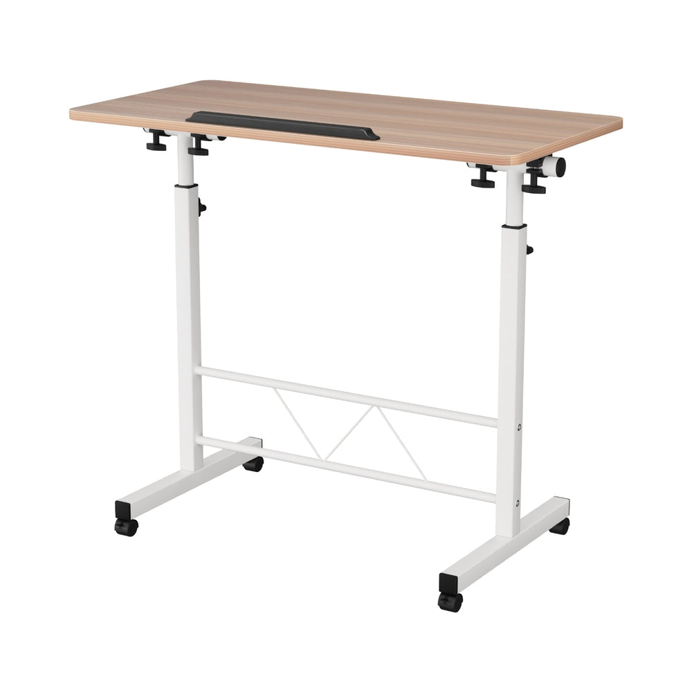 Artiss Laptop Desk Table Adjustable 80CM Light Wood 3